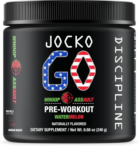 [BRSW2FAHDENAEELF] Jocko Fuel Pre Workout Powder with L-Citrulline, Nootropic & Caffeine for Endurance & Stamina - Keto, Low Sugar Blend for Distance Running, Cycling, Jiu Jitsu - 30 Servings (Watermelon)