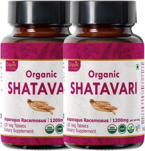 [BRSRAAQPB4NWCEQ6] Shatavari 120 Tablets | Asparagus Racemosus (Shatavari) | USDA Organic Certified | Supports Women’s Health and Immune System | Dietary Supplement 120tab - Pack of 2