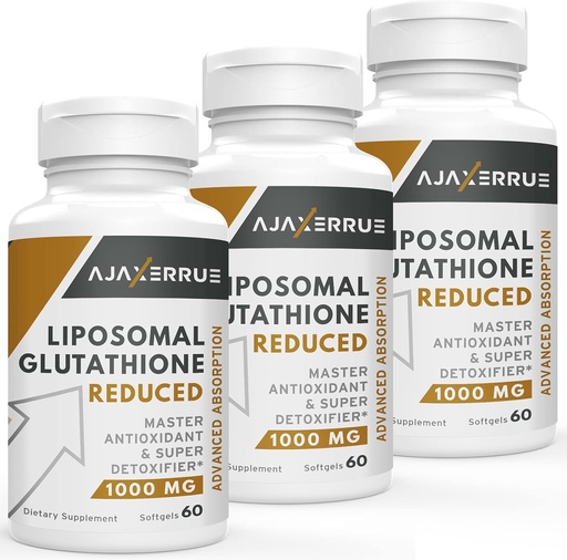 [BRSRMGIOBMCBYHQ6] 1400 mg Liposomal Glutathione, Superior Absorption Complex Reduced Glutathione Supplement with Vitamin C, Hyaluronic Acid, Master Antioxidant for Liver Detox, Brain, Skin