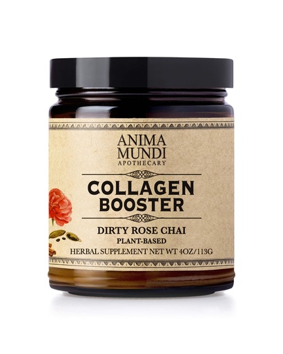 [BRSWYZTQCQBQYETO] Anima Mundi Apothecary Vegan Collagen Booster Powder, Dirty Rose Chai - Beauty Supplement for Skin, Hair & Nails - Collagen Support Powder for Glowing Skin - Easy Drink Mix-in (4oz)