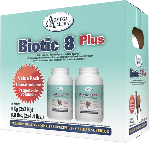[BRSWYBT4DN4GC2DG] Omega Alpha Biotic 8 Plus 8.8lbs (2 X 4.4lbs.) for Horses
