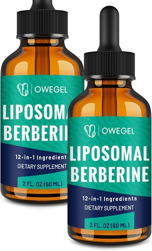 [BRSROAIDC56RME3D] Liposomal Berberine HCL Liquid Drops – Advanced 12-in-1 Herbal Formula with Ceylon Cinnamon, Bitter Melon, Green Tea & More – 4 Fl Oz