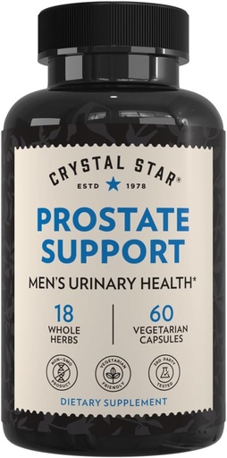 [BRSWIYQTPJYR4D36] Crystal Star Prostate Support Saw Palmetto Supplements for Men (60 Capsules) – Bladder & Urine Health – Ginger & Pygeum - Non-GMO