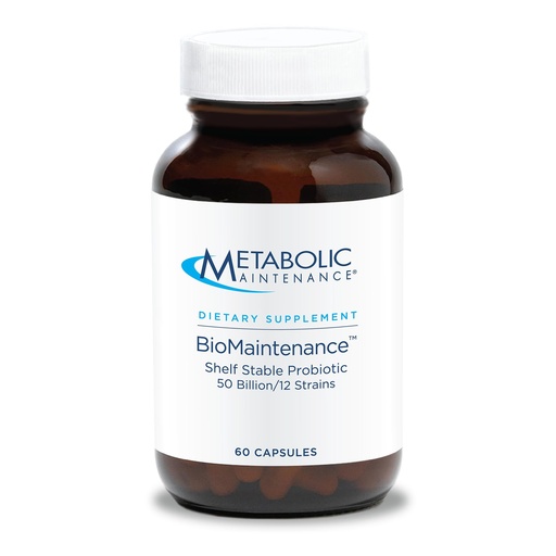 [BRSWGFAKCACQYG3A] Metabolic Maintenance Biomaintenance Shelf Stable Probiotic - 50 Billion CFU + 12 Strain Probiotic Gut Health Supplement - Contains Lactobacillus Acidophilus + Lactobacillus Gasseri (60 Capsules)