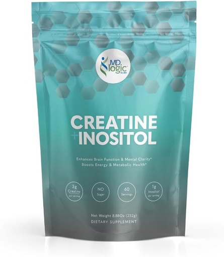 [BRSRAAQTBUAWAETG] MD Logic Health Creatine + Inositol for Peak Performance & Mental Clarity, Unflavored - Made in New York