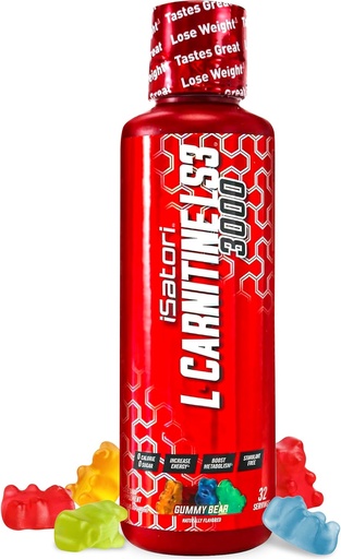 [BRSWGZT3AQDWGC3H] iSatori L-Carnitine LS3 3000, Triple-Blend Liquid L Carnitine Supplement, with Acetyl & Tartrate, Stimulant Free, Low Calories, Sugar & Gluten Free, Keto-Friendly, Gummy Bear Flavor (32 Servings)