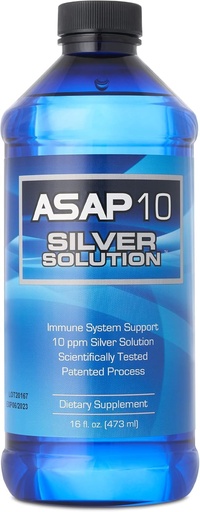 [BRSWKYIOCJYGKETU] American Biotech Labs - ASAP 10 Silver Solution - Immune System Support, 10 ppm Silver Solution Suplemento dietético - 16 fl. oz.