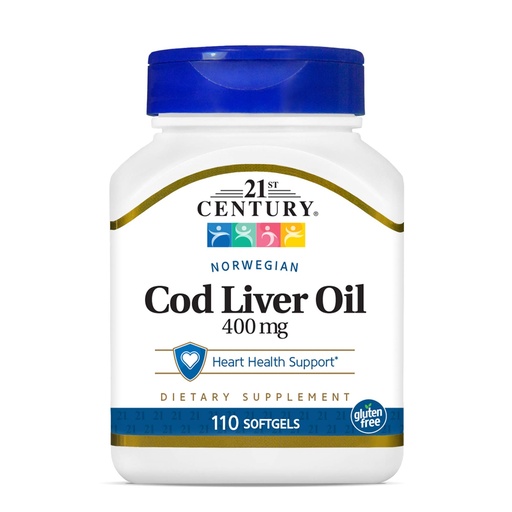 [BRSWIAATBEABKAL6] 21st Century Cod Liver Oil Softgels, 110 Count (Pack of 3)
