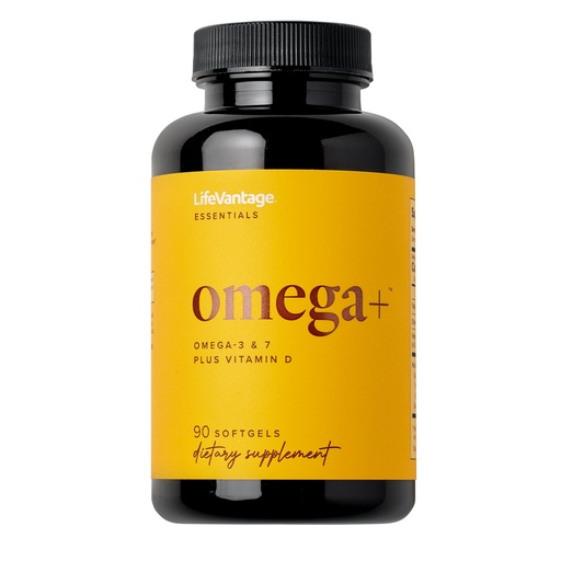 [BRSWYAICCIIQKDL5] LifeVantage - Omega+ - Supplement 3-in-1 Blend of Omega-3 & 7, Vitamin D and for Brain, Cardiovascular, Skin Health and Immunity - 90 Softgels