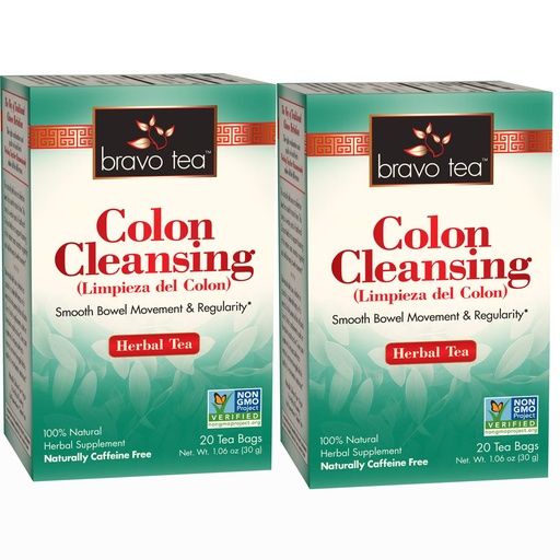 [BRSWGHY6AEIQOCDU] Bravo Tea Colon Cleansing Herbal Tea Caffeine Free, 20 Tea Bags, 2 Count
