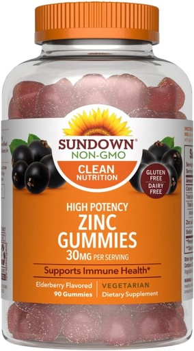 [BRSRMEI3OYMGKFAZ] Sundown High Potency Zinc Gummies, 90 Count