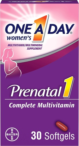 [BRSWKGYIBICAA3LE] One-A-Day Prenatal 1 with DHA & Folic Acid Softgels, 30 ea (Pack of 4)