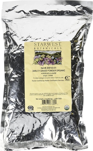 [BRSWIY34CNYGE2DE] Starwest Botanicals Organic Barley Grass Powder, 1 Pound
