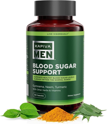 [BRSROGQQAAIGOHYV] Blood Sugar Support Supplement with Gymnema, Neem, Turmeric, and Other Herbs and Vitamins, Supports Normal Blood Sugar Levels, 60 Day Supply, 120 Capsules