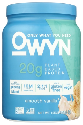 [BRSWG2T6BMHRS2D7] OWYN Only What You Need Plant-Based Protein Powder, Smooth Vanilla, 1.05 lbs