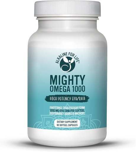 [BRSW2EIDO4AWMFD3] Mighty Omega 1000 Potent Omega 3 Supplement 1000 MG EPA DHA Per Capsule High Dose Omega 3 Fish Oil South Pacific Anchovy Sourced - Triglyceride Omega 3 Fatty Acid Supplement