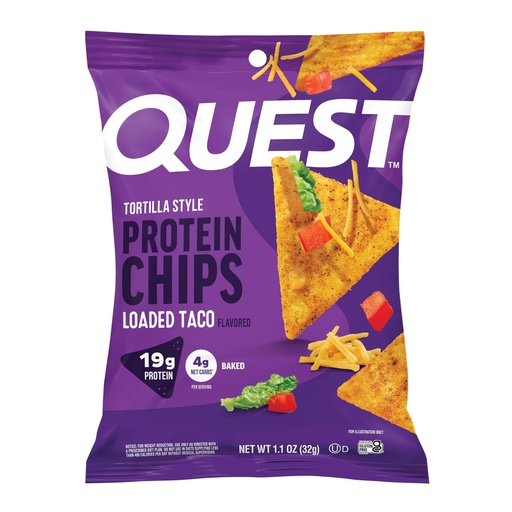 [BRSWGAA5OIPB4HT5] Quest Nutrition Loaded Taco Tortilla Style Protein Chips, 19g Protein, 4g Net Carb, Low Carb, Gluten Free, 1.1 oz (Pack of 12)