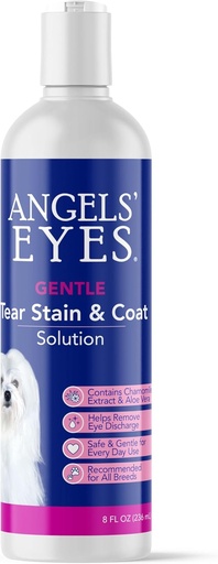 [BRSWGZAZB57RS3I3] ANGELS' EYES Gentle Tear Stain Solution for Dogs and Cats | 8 oz Solution for Eye Area and Face | Remove Discharge, Dirt, Tear Stains, and Mucus