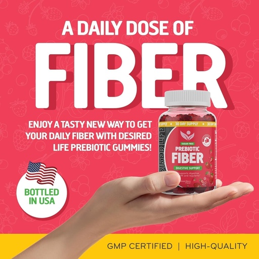 [BRSROAQROUAWC3DH] Sugar Free Prebiotic Fiber Gummies untuk Anak-anak Dewasa Mencampur Suplai Tanaman Berry Flavor untuk Pria Perempuan, Hari Digetical Kesehatan Peraturan 60 (Paket 1)