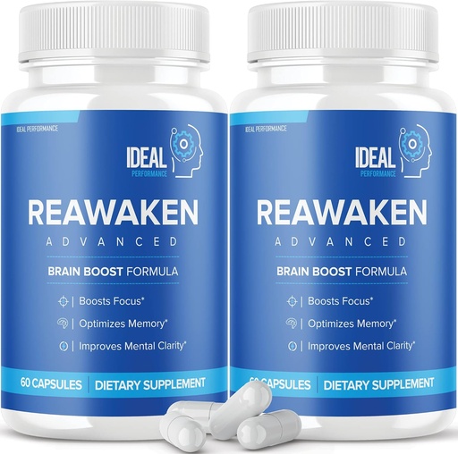 [BRSW2AYOPN7GYDQ4] Reawaken Brain Boost Suplemento para Memory Advanced Formula (2 Pack - 120 cápsulas)