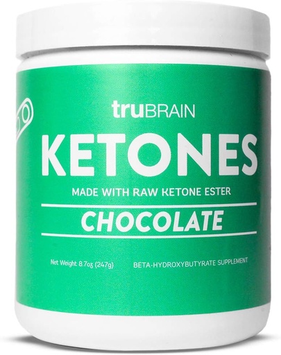 [BRSWGHTQAUMBSD3A] TruBrain Ketones - Ketone Ester + BHB Exogenous Ketones | Supports Energy, Focus and Ketosis | Supplement the Keto Diet | Brain Booster (Chocolate)
