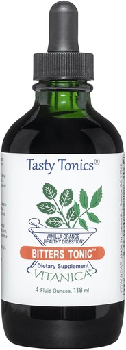 [BRSWGED4B57GGFY3] Vitanica Bitters Tonic, Liquid Digestion Supplement, Digestion Support, Alcohol Free, Vanilla Orange, Vegan, 4 Ounce