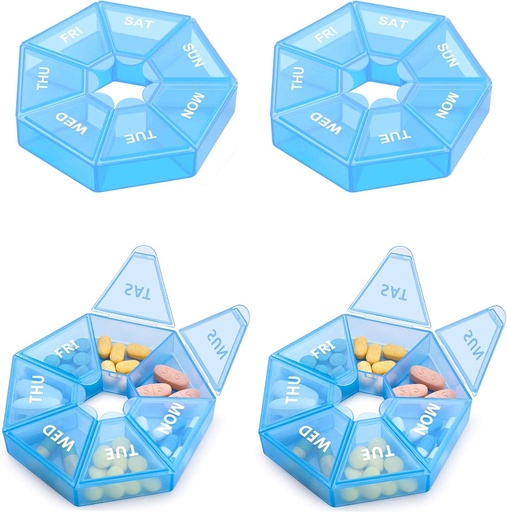 [BRSW2YYRDJ6QAALH] Weekly Pill Organizer Large 7 Day Pill Box Organizer Daily Medicine Case for Vitamin Fish Oil Pills Supplements Arthritis Friendly