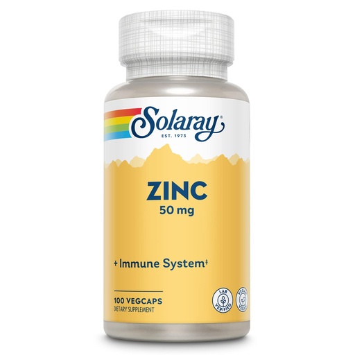 [BRSWIYTYO4GRK3LE] Solaray Zinc 50mg Immune Support Capsules, 100 Count, Vegan, Pumpkin Seed