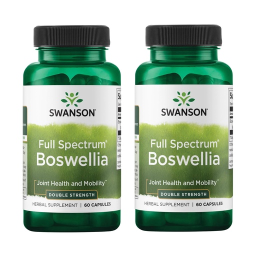 [BRSWGZIDOJ4GGDTO] Swanson Double Strength Boswellia Serrata Ayurvedic Joint Supplement for Active Adults Seeking Flexibility and Mobility Support - 800 mg (60 Capsules, 2 Pack)