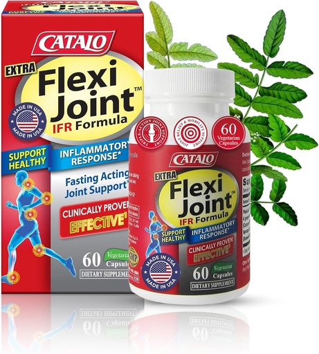 [BRSWGGAHAUCAKYDZ] CATALO Extra FlexiJoint IFR Formula – avec Meriva Turmeric Phytosome, AvresFlex et Casperome Boswellia – 60 Capsules