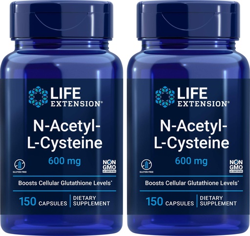 [BRSWYYIZDMJQKAD6] Life Extension N-Acetyl-L-Cysteine (NAC) 600mg, 150 Capsules (Pack of 2)
