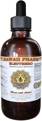 [BRSWIGIFAQGRCAL6] HawaiiPharm Eleuthero Liquid Extract, Organic Eleuthero (Eleutherococcus Senticosus) Siberian Ginseng Dried Root Tincture Supplement 2 oz