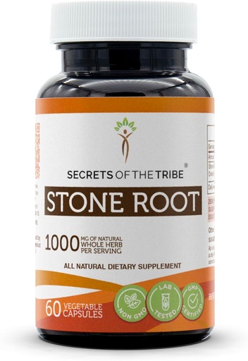 [BRSWGBI6BACGECY6] Secrets of the Tribe Stone Root 60 капсули, 1000 mg, Responsiblely root (Collinsonia Canadensis) Сушен корен (60 капсули)