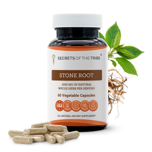 [BRSWGBI6BACGECY6] Secrets of the Tribe Stone Root 60 Capsules, 1000 mg, Responsibly farmed Stone Root (Collinsonia Canadensis) Dried Root (60 Capsules)