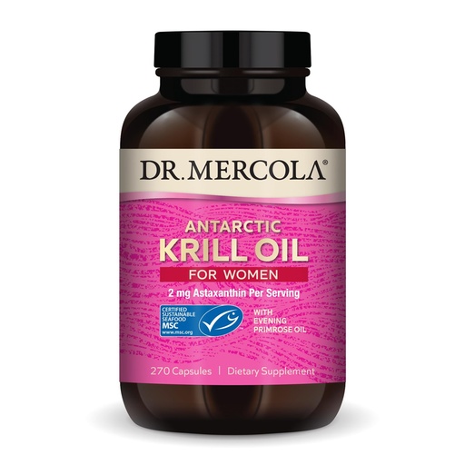 [BRSWIYI4CUHB2HQ3] Dr. Mercola Krill Oil for Women - 2 mg Astaxanthin - MSC Certified Sustainable - Supports Brain, Skin & Immune Systems - with Omega-3s - Non-GMO, Gluten-Free & Soy-Free - 270 Capsules (30 Servings)