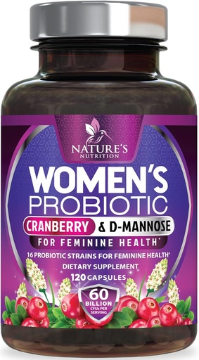 [BRSROBIKAEDQG2YV] Probióticos para Mujeres 60 Billones CFU - 16 Strains, Prebiotics & Cranberry, PH Balance, Digestive Health, Vaginal &amp; Immune Support, Womens Probiotic for Gut Health, Shelf Stable - 120 cápsulas