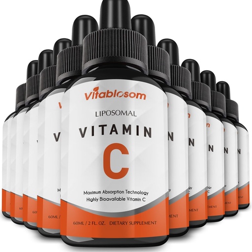 [BRSRMYY7O54BSYDL] Liposomal Vitamin C 2000mg Liquid for Adults, High Absorption VIT C, Maximize Vitamin C, Good for Immune System & Antioxidant, 60ML (10 Bottles)
