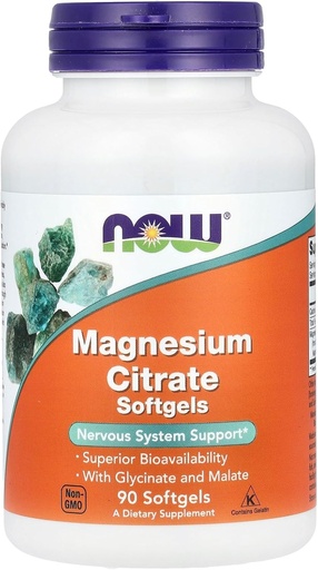 [BRSWIZTYCYAWMELU] Now Foods Citrate de magnésium - 90 Softgels (paquet de 3)