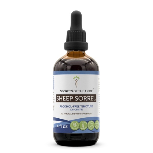 [BRSWGYYFCMPGYC3A] Secrets of the Tribe Sheep Sorrel Tincture Alcohol-Free Extract, Sheep Sorrel (Rumex Acetosella) Dried Herb 4 oz