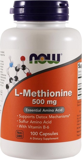 [BRSWIYYPOMNWEDLA] Now Foods L-methionine, 100 Capsules / 500mg (Pack of 2)