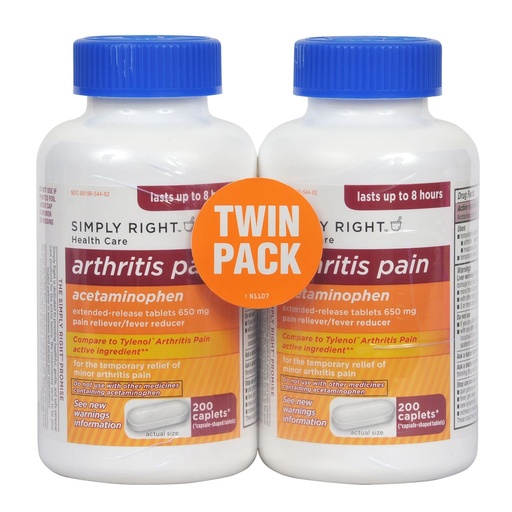 [BRSWIZYHAIOWOE3K] Arthritis Pain Reliever, Extended Release, Acetaminophen 650 mg, 400 Caplets