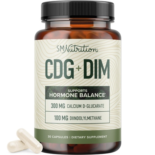[BRSROAIBOENAA3L4] Calcium D-Glucarate with DIM Supplement for Estrogen Detox & Hormone Balance for Women & Men | Detox & Cleanse, Hormonal Acne, Menopause & CDG for Liver Support | Non-GMO, Third-Party Tested | 30ct