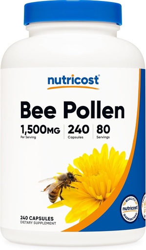 [BRSROBA2BN7RSCQV] Nutricost Bee Pollen (240 Capsules, 80 Services) (1 500MG Per Serving) - Ikke-GMO, GMP Komplett