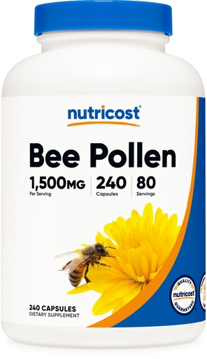 [BRSROBA2BN7RSCQV] Nutricost Bee Pollen (240 Capsules, 80 Servings) (1,500MG Per Serving) - Non-GMO, GMP Compliant