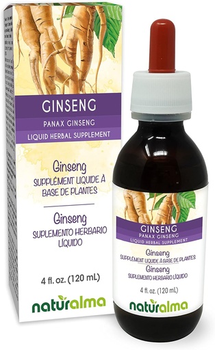 [BRSRMYYEBN5Q4DL4] Naturalma Ginseng (Panax Ginseng) Root Alcohol-Free Tincture - 4 fl oz Liquid Extract in Drops - Herbal Supplement - Vegan