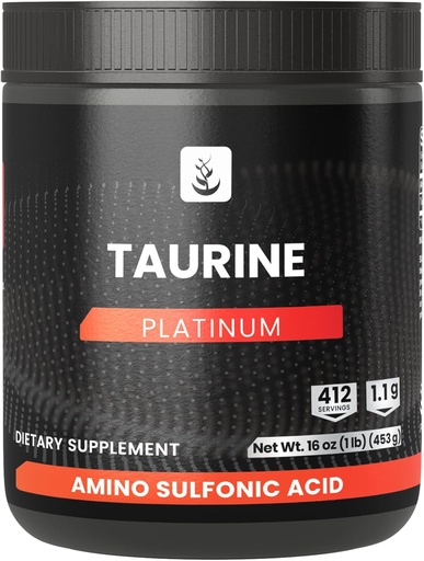 [BRSRM2YQBV4B6DI7] PURE ORIGINAL INGREDIENTS Taurine Powder, 1 lb, Always Pure, No Additives