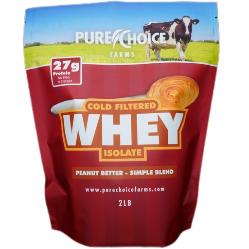 [BRSWYCY3DECW2AL2] Pure Choice Peanut Butter Whey Isolate Protein Powder, 28g Protein & Low Fat, Best Cold Filtered & Undenatured Whey, No Fillers Or Artificial Sweeteners (Peanut Butter, 12 oz)