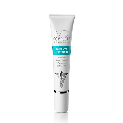 [BRSWYHQBOABRMCA6] MD Complete Total Eye Treatment | Anti-Aging Hydrating Skin Renewal Eye Treatment | with Peptides, Vitamins C & E and Hyaluronic Acid for Wrinkles, Fine Lines and Crows Feet 0.5 fl oz