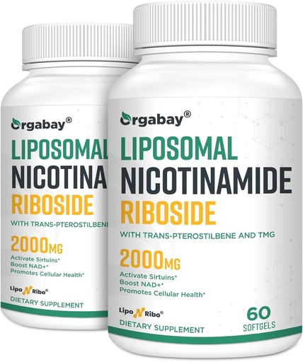 [BRSW2CD7CR4GK3Q2] Orgabay Liposomal Nikotinamidi Ribosidi 2000 MG, TMG ja Pterostilbene, NAD+, Support Terve ikääntyminen, 120