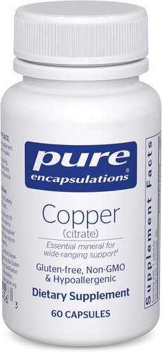 [BRSWIY36BMNQAFIV] Pure Encapsulations Copper (Citter)  годна за консумация форма от нерафинирана мед 60 капсули